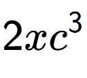 A LaTex expression showing 2x{c} to the power of 3