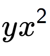A LaTex expression showing y{x} to the power of 2