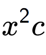 A LaTex expression showing {x} to the power of 2 c