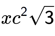 A LaTex expression showing x{c} to the power of 2 square root of 3
