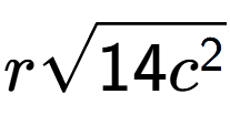 A LaTex expression showing rsquare root of 14{c to the power of 2 }