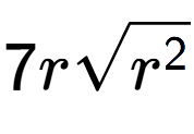 A LaTex expression showing 7rsquare root of {r to the power of 2 }