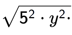 A LaTex expression showing square root of 5 to the power of 2 times y to the power of 2 times