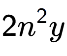 A LaTex expression showing 2{n} to the power of 2 y