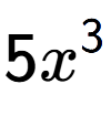 A LaTex expression showing 5{x} to the power of 3