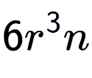 A LaTex expression showing 6{r} to the power of 3 n