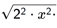 A LaTex expression showing square root of 2 to the power of 2 times x to the power of 2 times