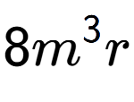 A LaTex expression showing 8{m} to the power of 3 r