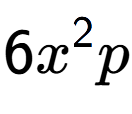 A LaTex expression showing 6{x} to the power of 2 p