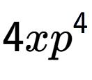 A LaTex expression showing 4x{p} to the power of 4