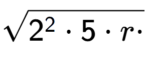 A LaTex expression showing square root of 2 to the power of 2 times 5 times r times