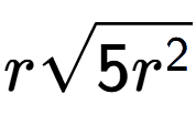 A LaTex expression showing rsquare root of 5{r to the power of 2 }