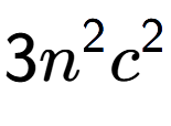A LaTex expression showing 3{n} to the power of 2 {c} to the power of 2
