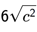 A LaTex expression showing 6square root of {c to the power of 2 }