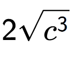 A LaTex expression showing 2square root of {c to the power of 3 }