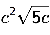 A LaTex expression showing {c} to the power of 2 square root of 5c