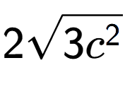 A LaTex expression showing 2square root of 3{c to the power of 2 }