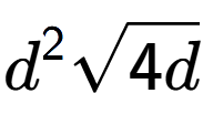 A LaTex expression showing {d} to the power of 2 square root of 4d