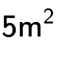 A LaTex expression showing 5\text{m} to the power of 2