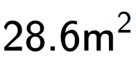A LaTex expression showing 28.6\text{m} to the power of 2