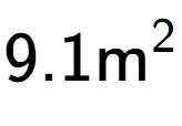 A LaTex expression showing 9.1\text{m} to the power of 2