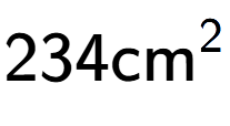 A LaTex expression showing 234\text{cm} to the power of 2
