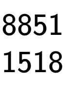 A LaTex expression showing 8851\\1518