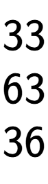 A LaTex expression showing 33\\63\\36\\
