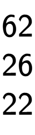 A LaTex expression showing 62\\26\\22