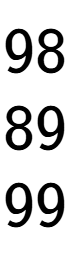 A LaTex expression showing 98\\89\\99