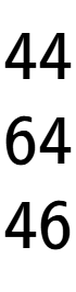 A LaTex expression showing 44\\64\\46