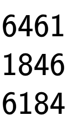 A LaTex expression showing 6461\\1846\\6184