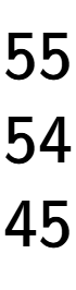 A LaTex expression showing 55\\54\\45