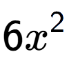 A LaTex expression showing 6{x} to the power of 2