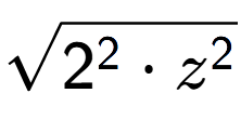 A LaTex expression showing square root of 2 to the power of 2 times z to the power of 2