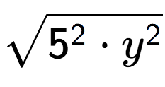 A LaTex expression showing square root of 5 to the power of 2 times y to the power of 2
