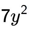 A LaTex expression showing 7{y} to the power of 2