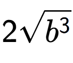 A LaTex expression showing 2square root of {b to the power of 3 }