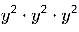 A LaTex expression showing y to the power of 2 times y to the power of 2 times y to the power of 2