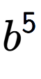 A LaTex expression showing b to the power of 5