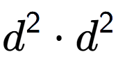 A LaTex expression showing d to the power of 2 times d to the power of 2