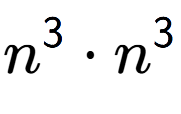 A LaTex expression showing n to the power of 3 times n to the power of 3