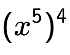 A LaTex expression showing (x to the power of 5 ) to the power of 4