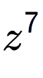 A LaTex expression showing z to the power of 7