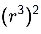 A LaTex expression showing (r to the power of 3 ) to the power of 2