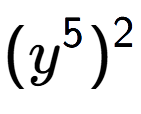 A LaTex expression showing (y to the power of 5 ) to the power of 2