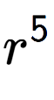 A LaTex expression showing r to the power of 5