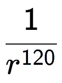 A LaTex expression showing 1 over r to the power of 120