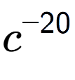 A LaTex expression showing c to the power of -20