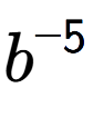 A LaTex expression showing b to the power of -5